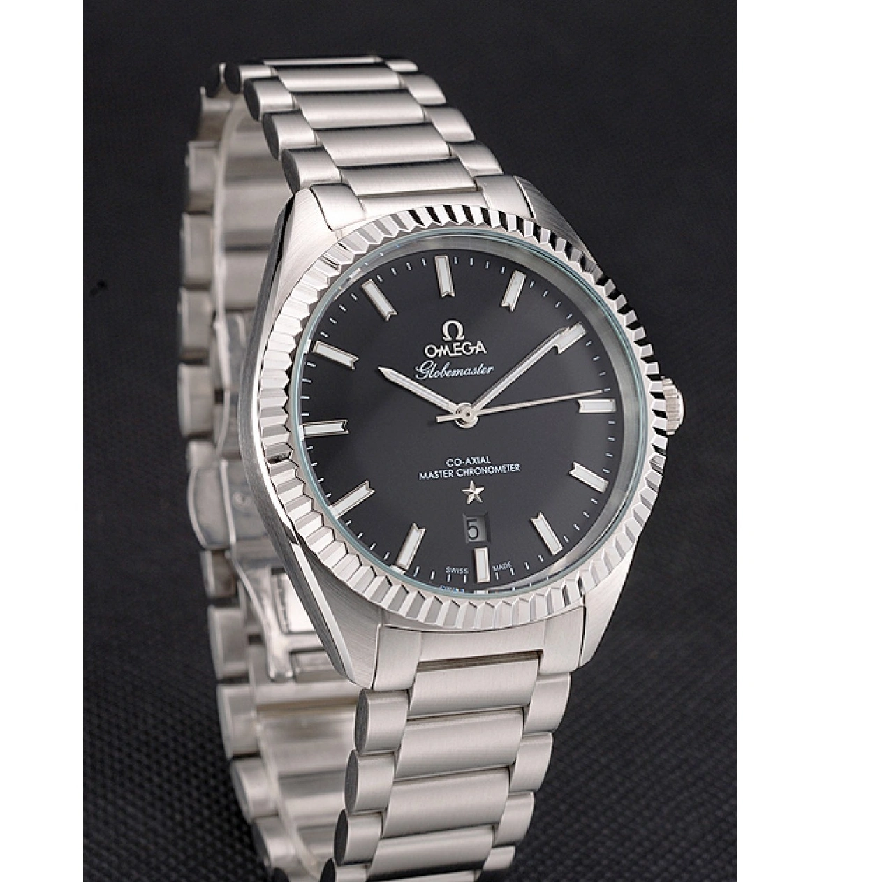 1024 Omega Globemaster Black Dial Stainless Steel Case And Bracelet